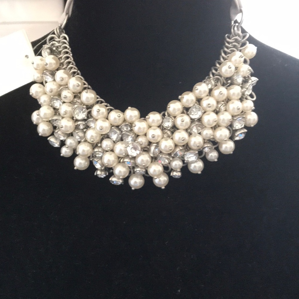 Pearl and CZ necklace new